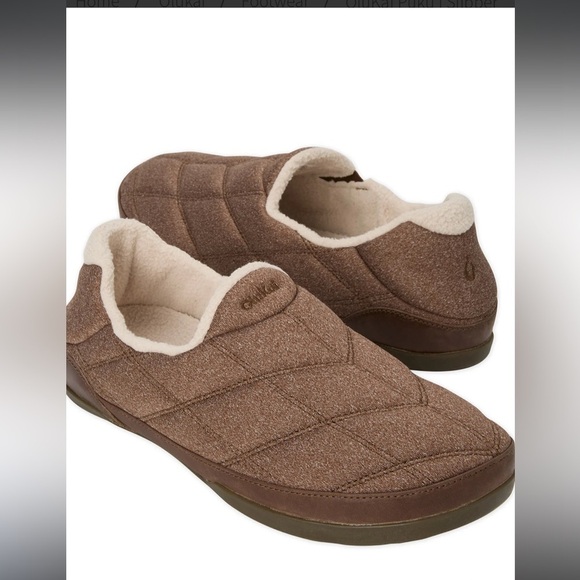 OluKai Puku\'i Slipper Toffee Quilted Slippers with Cream Lining Men’s 13 NWT main image 8